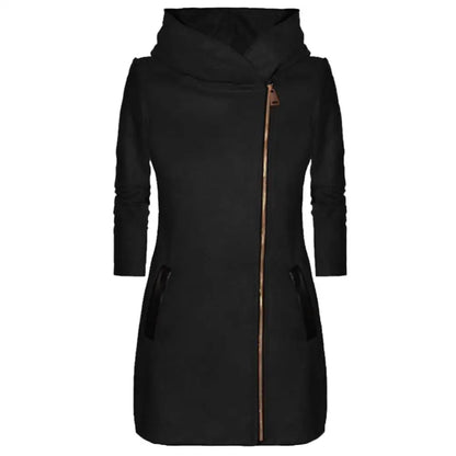 Fashion Women Jacket Zip up Long Sleeve Hooded Pocket Outerwear Coat Autumn Winter 2023