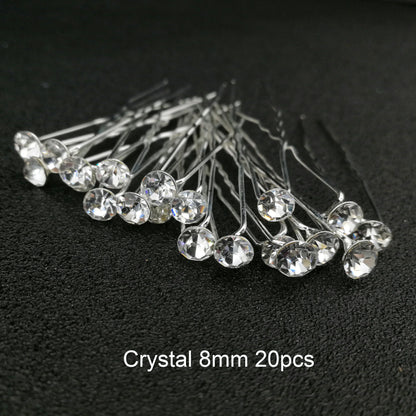 Bridal Wedding Hair Accessories Rhinestone Hair Pins Forks for Women Pearl Hairpins Bride Headpiece Party Jewelry Gift Dropship