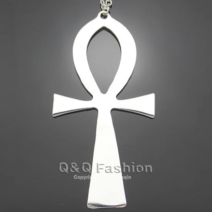 10x5cm Vintage Egyptian Life Big Ankh Cross Pendant Long Chain Necklace Fashion Jewelry Men and Women Accessories Dropshipping
