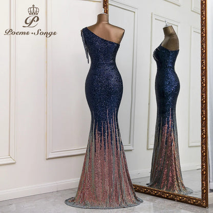 Sexy One shoulder style evening dresses prom dresses vestidos de fiesta robe de soiree de mariage  party dresses women evening