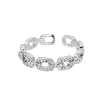 Classic Zircon Twist Chain Rings For Women Stainless Steel  Elegant Couple Ring Wedding Jewelry Gift Bijoux Femme Free Shipping