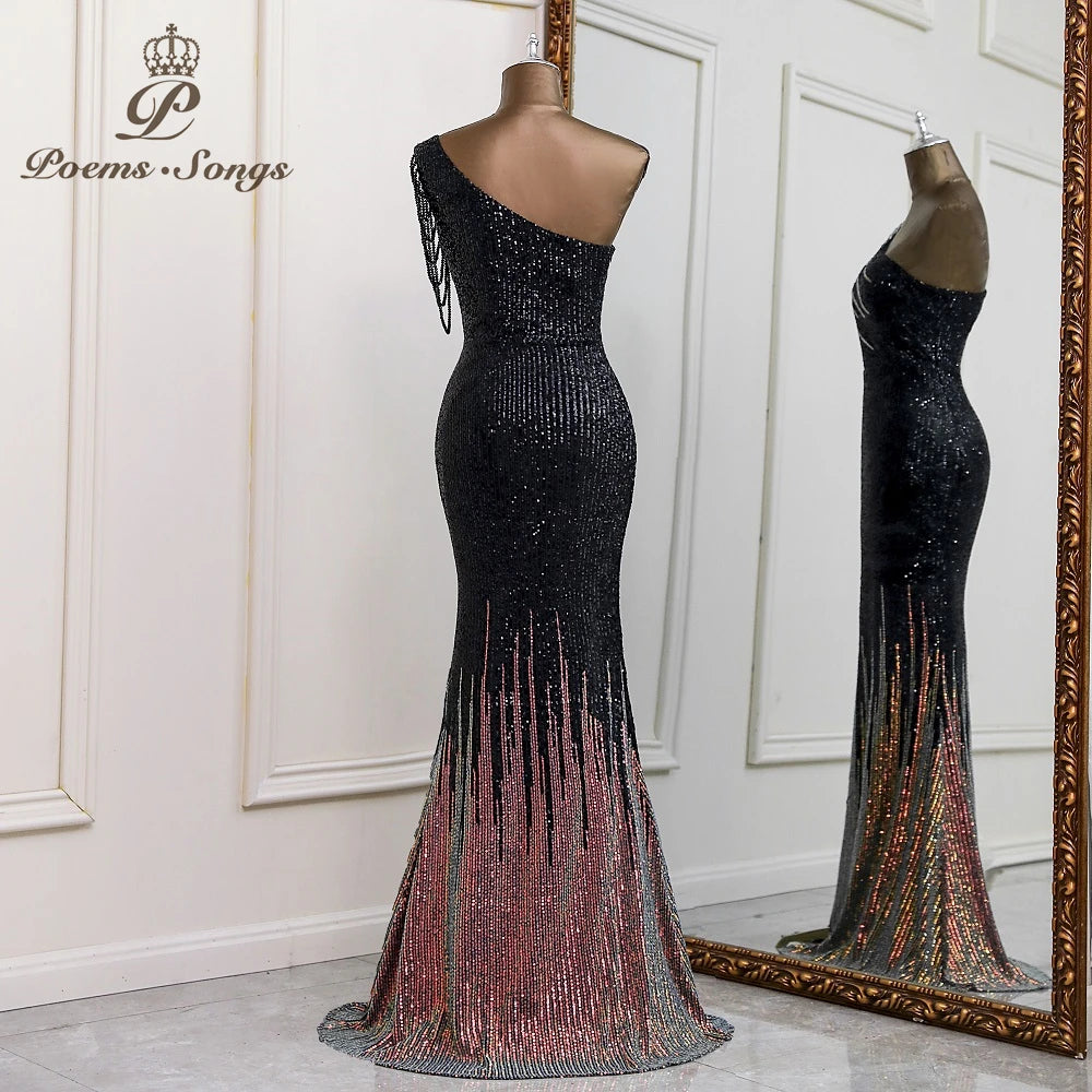 Sexy One shoulder style evening dresses prom dresses vestidos de fiesta robe de soiree de mariage  party dresses women evening