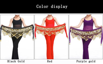 New Style Top Selling Belly Dance Waist Chain Hip Scarf Bellydance Coins Belt Dancing Waist Belt Dancer's Accessories