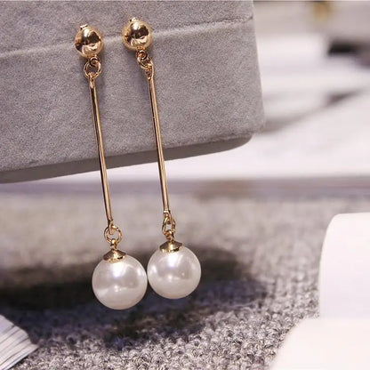 Best Selling Wild Fashion Simple Pearl Bean  Earrings Style Women Girls Earrings Jewelry Wholesale Crystal Earrings Brincos