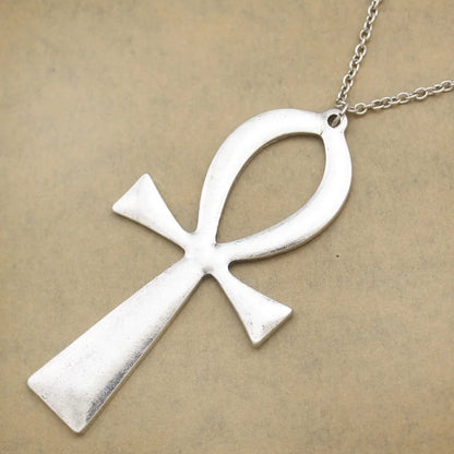 10x5cm Vintage Egyptian Life Big Ankh Cross Pendant Long Chain Necklace Fashion Jewelry Men and Women Accessories Dropshipping