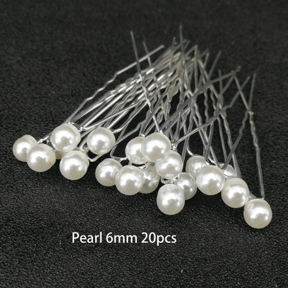 Bridal Wedding Hair Accessories Rhinestone Hair Pins Forks for Women Pearl Hairpins Bride Headpiece Party Jewelry Gift Dropship