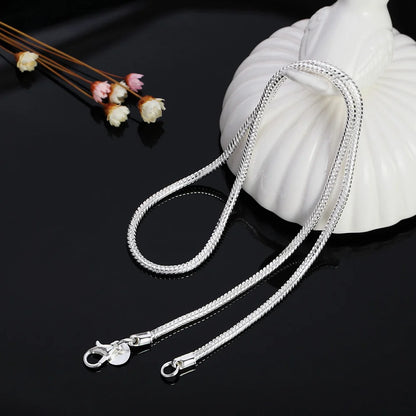 40-75cm 925スターリングシルバー 1MM/2MM/3MM ソリッドスネークチェーンネックレス メンズ レディース ファッションジュエリー ペンダント用 送料無料