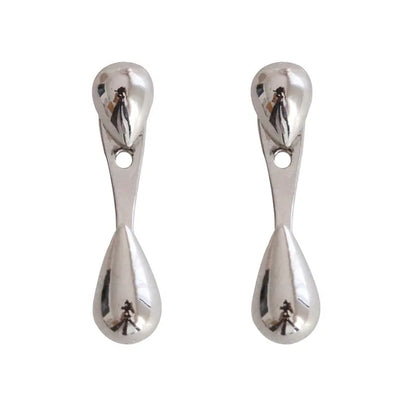 Simple Stud Earrings 2021 Trend Jewelry For Women Silver Color Water Drop Two Use Cute Korean Small Earring pendientes hombre