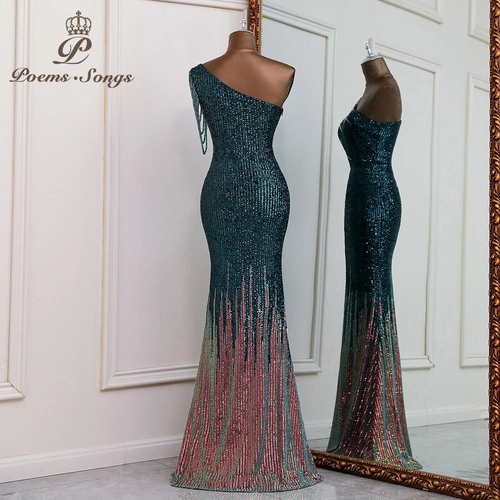 Sexy One shoulder style evening dresses prom dresses vestidos de fiesta robe de soiree de mariage  party dresses women evening
