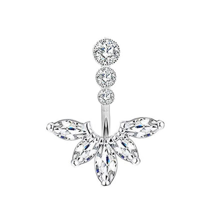 1PCS Crystal Belly Button Rings Surgical Steel Heart Navel Piercing Sexy Flower Belly Rings Body Piercing Ombligo Navel Rings