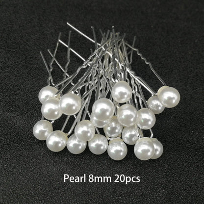 Bridal Wedding Hair Accessories Rhinestone Hair Pins Forks for Women Pearl Hairpins Bride Headpiece Party Jewelry Gift Dropship