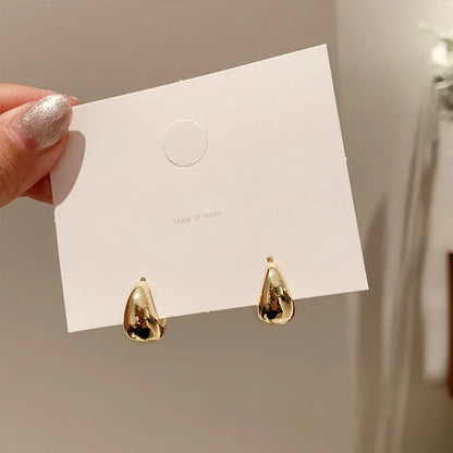 Simple Stud Earrings 2021 Trend Jewelry For Women Silver Color Water Drop Two Use Cute Korean Small Earring pendientes hombre