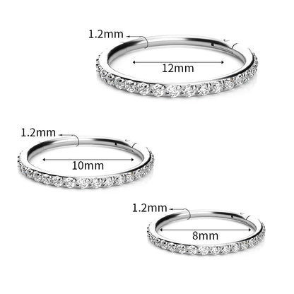18G/16G Women's Round Earrings G23 F136 Titanium Nose Ring Hinge Clicker Open Diaphragm Nose Ring Fashion Lady Piercing Jewelry