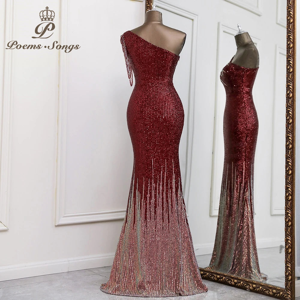 Sexy One shoulder style evening dresses prom dresses vestidos de fiesta robe de soiree de mariage  party dresses women evening