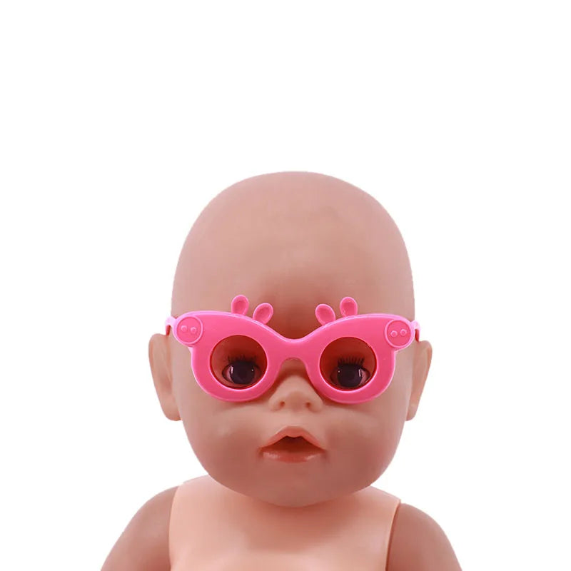 人形用服 メガネ 10色 人形アクセサリー 18インチ アメリカンドール用 ギフト&amp;43cm 生まれの人形 赤ちゃん 女の子のおもちゃ