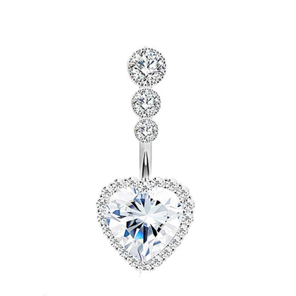 1PCS Crystal Belly Button Rings Surgical Steel Heart Navel Piercing Sexy Flower Belly Rings Body Piercing Ombligo Navel Rings