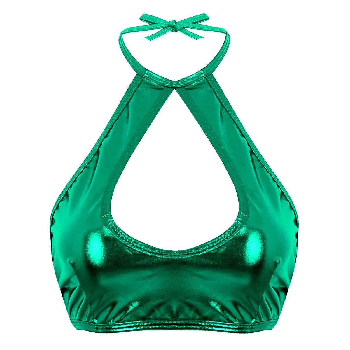 Women Summer Streetwear Halter Strappy Cropped Tops Vest Low Cut Camisole Rave Party Disco Nightclub Pole Dance Costume Sexy