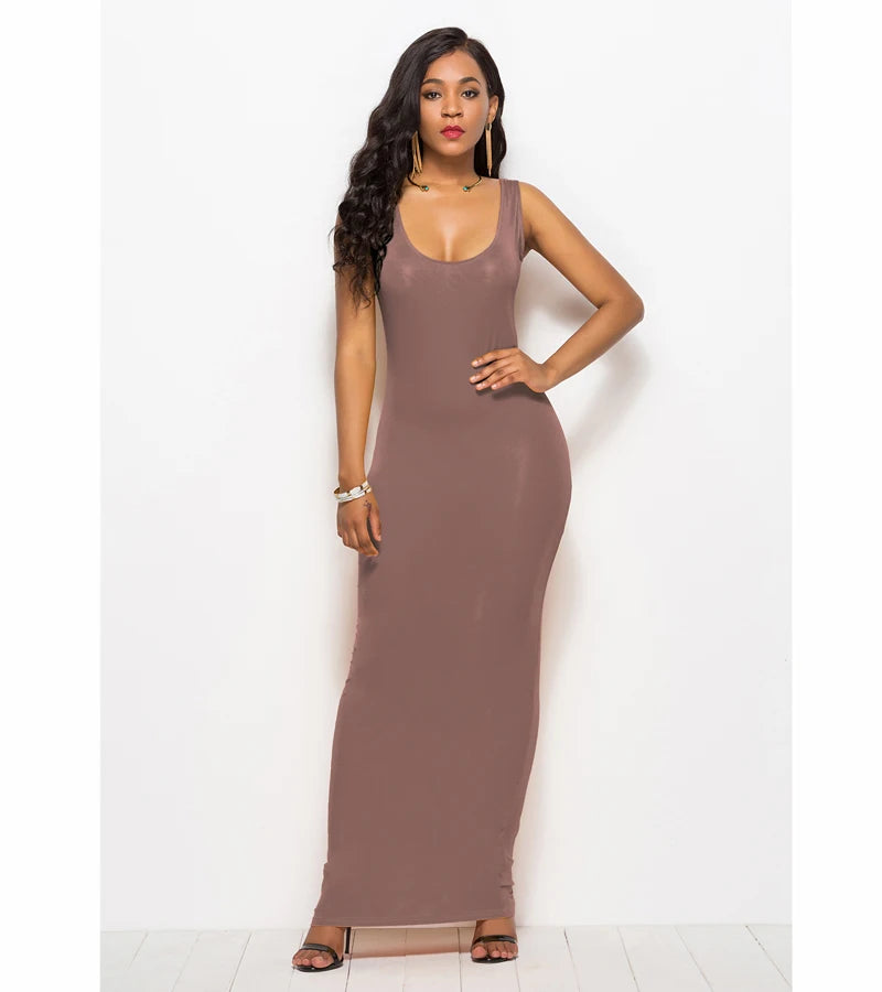 Sexy Summer Tank Women Dress 2023 Fashion Sleeveless Bodycon Evening Party Club Long Dresses Women Clothes Plus Size Femme Robe