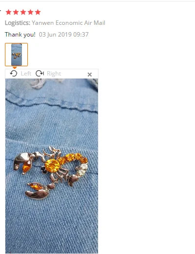Decorative Imitated Rhinestone Garment Jewelry Brooch Bridal Wedding Imitated Crystal Animal Scorpion Brooch