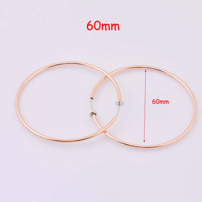New Diameter 2/4/6cm Ear Clips Rings Punk Women Non-Pierced Hoop Earrings Houndstooth Goth Fake Clip-On Circle Earrings Jewelry