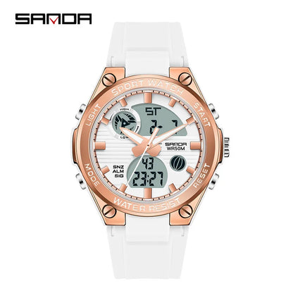 Luxury Rose Gold Women Men Digital Watches Fashion Stainless Steel LED Electronic Wristwatch Waterproof Sports watch