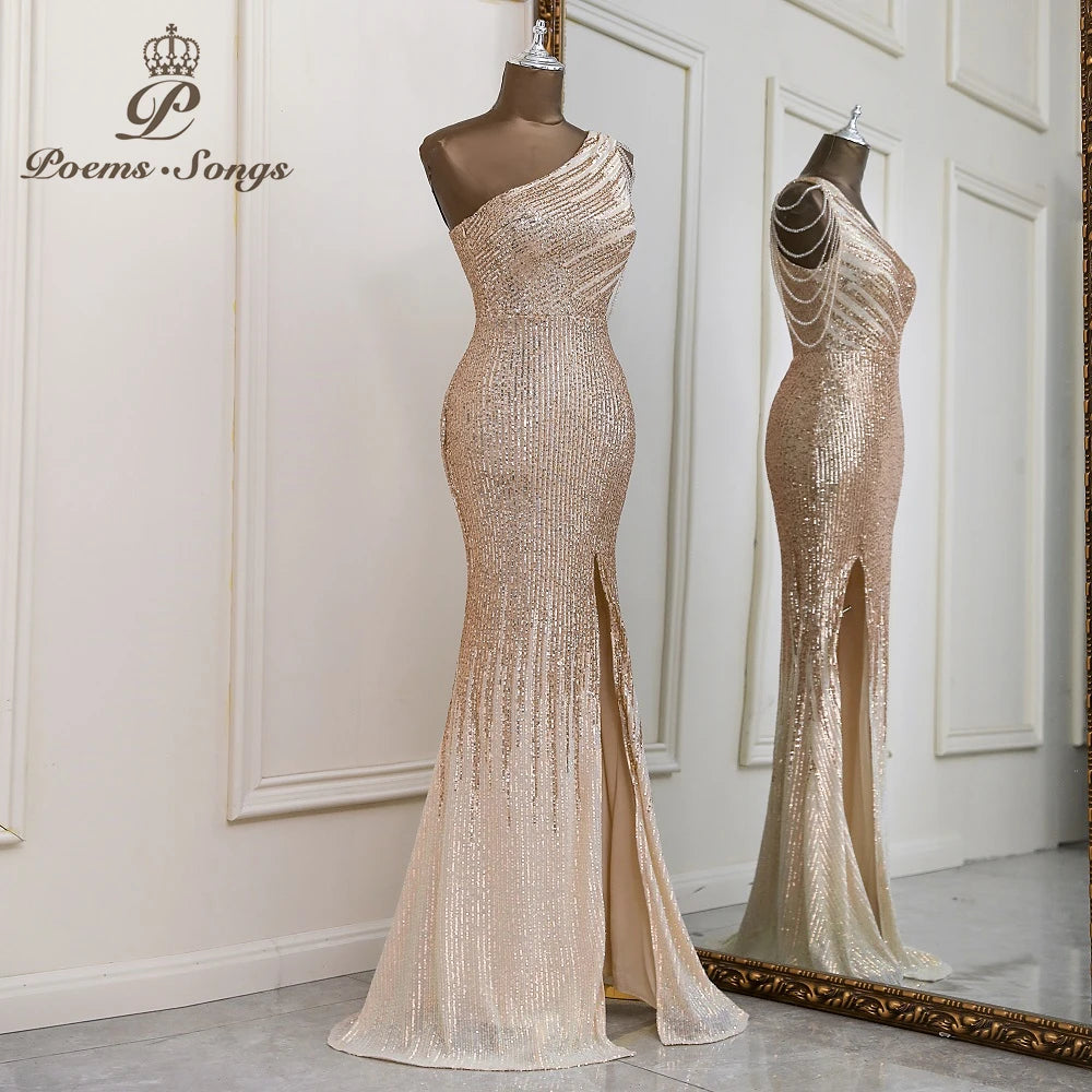 Sexy One shoulder style evening dresses prom dresses vestidos de fiesta robe de soiree de mariage  party dresses women evening