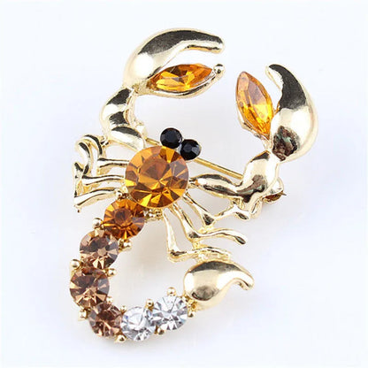 Decorative Imitated Rhinestone Garment Jewelry Brooch Bridal Wedding Imitated Crystal Animal Scorpion Brooch