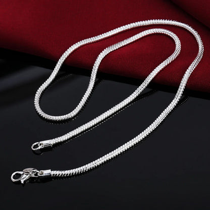40-75cm 925スターリングシルバー 1MM/2MM/3MM ソリッドスネークチェーンネックレス メンズ レディース ファッションジュエリー ペンダント用 送料無料