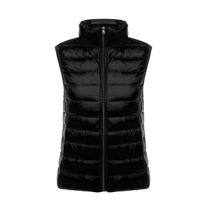 White Stand Collar Women's Sleeveless Down Vest Coat Winter Thin Slim Business Vests White Blue Black Red Women Waistcoat 3XL