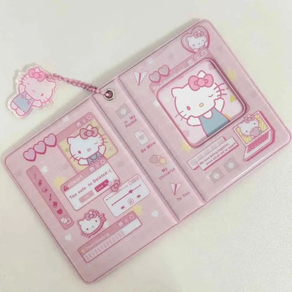 3Inch Sanrio Hello Kitty Photo Album Card Kawaii Kuromi Cinnamoroll Melody Card Storage Holder Cards Collect Mini Toys Gifts