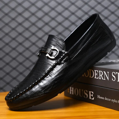 Men Loafers Shoes for Men Luxury Business Dress Shoes Comfy Slip-on Drive Moccasins Footwear Male Brand Leather Boat Shoes Men