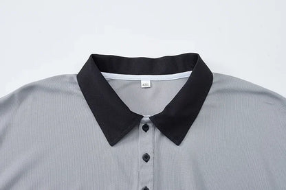 ストライプ柄ポロシャツ メンズ プラスサイズ 1XL-7XL 110-175kg 半袖ポロTシャツ ゆったりポロシャツ オーバーサイズトップス 大きいサイズ メンズ服