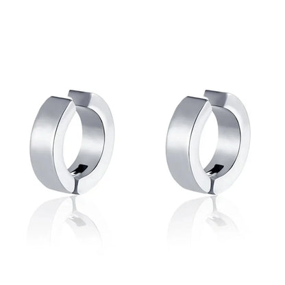2pcs 316L Fashion Stainless Steel Cuff Earring, Non Piercing Hoop Earring Clip On Earring Fake Piercing Earring Hoop