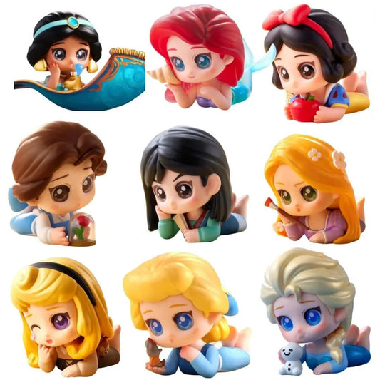 Disney Princess Afternoon Break Series Blind Box Mulan Belle Rapunzel Cinderella Elsa Collection Figure Surprise Box Mystery Bag