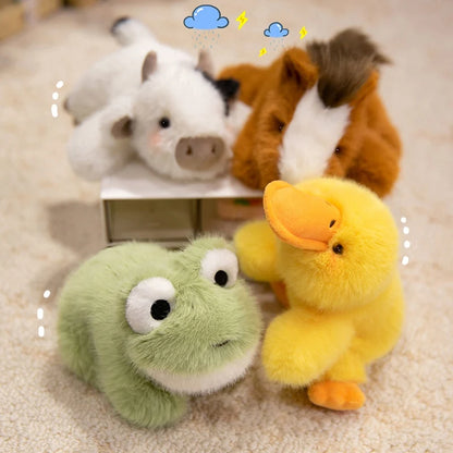 Animals Plush Toys Cute Frog/Duck/Cow/Horse Dolls Soft Birthday Gift For Girls And Children Accompany Appease Stuffed Dolls