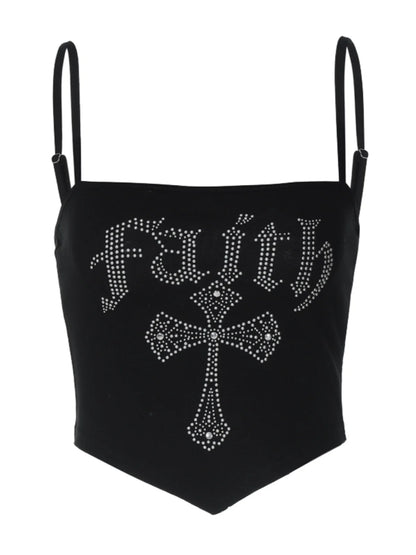 Dulzura Glitter Trendy Crop Top Strap Vest Slim Fit Base irt Hot Girl Summer 2024 ort Sle Letter Pattern Street Sle
