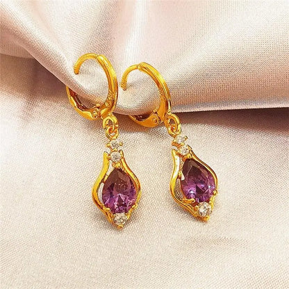 UILZ Stunning Multicolor Zircon Teardrop Earrings For Women - Fine Jewelry For Any Occasion Hoop Earring Women's Party Jewelry