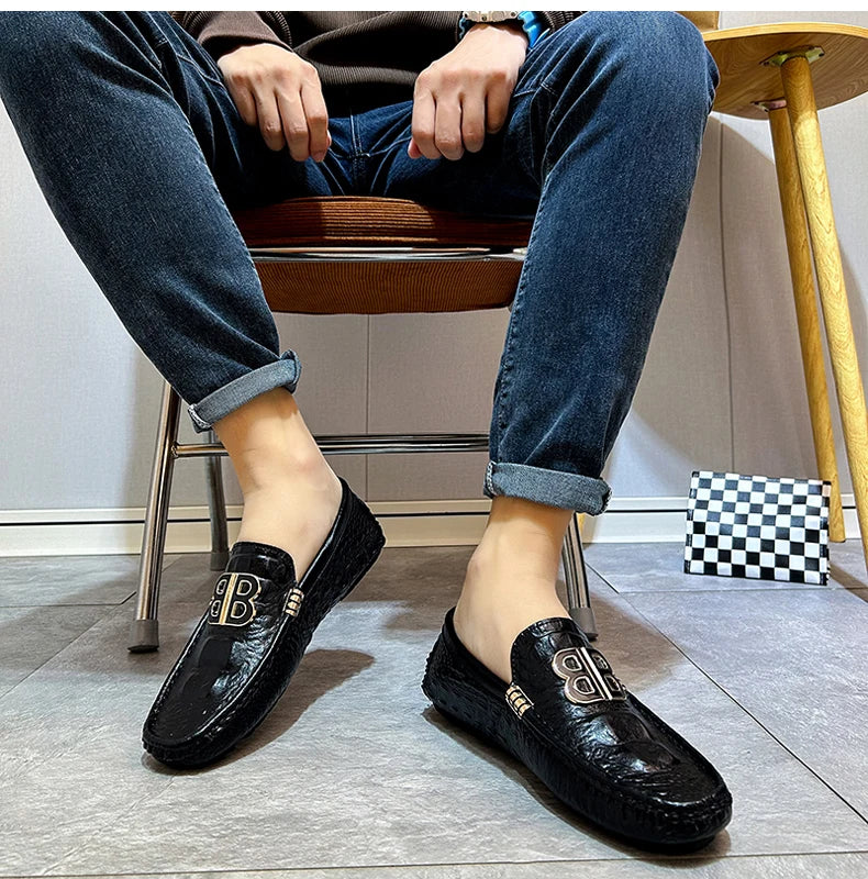 Loafers Men Men's Moccasins Slip-ons Casual Leather Luxury Shoes Designer Fashion Mocassin Homme Mocasines Hombre Autumn Loafer