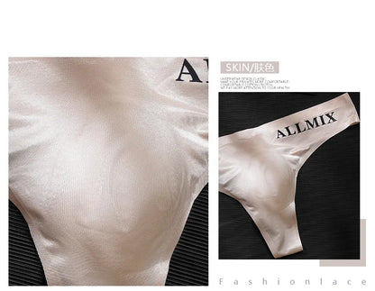 Sexy Transparent Underwear Men Thongs Sports Fitness Letter Thin Hip Sissy Panties G-Strings Ice Silk Low Waist Seamless Thongs