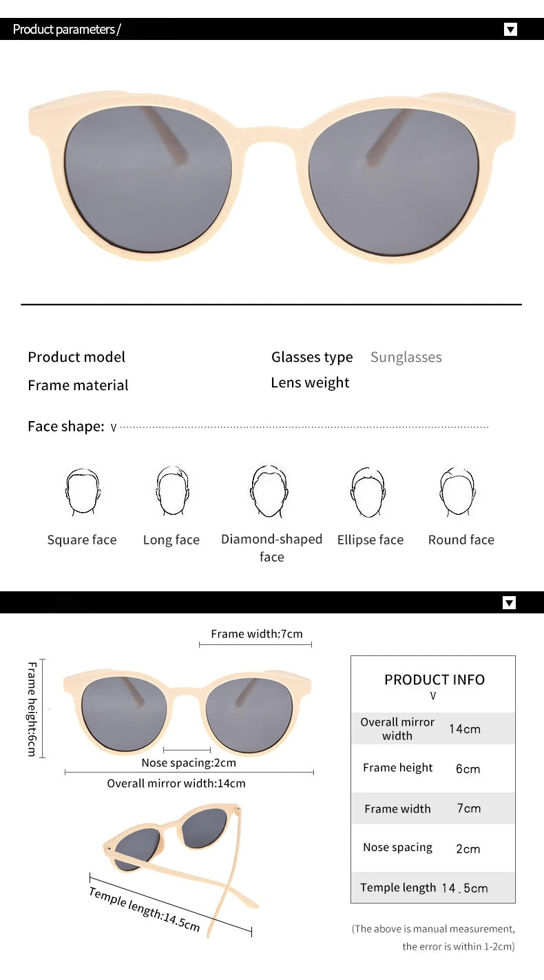 2022 Sunglasses for Women Men Retro Round Full Frame Sun Glasses Female Brand Design Fashion Oversized Shades Eyewear UV400