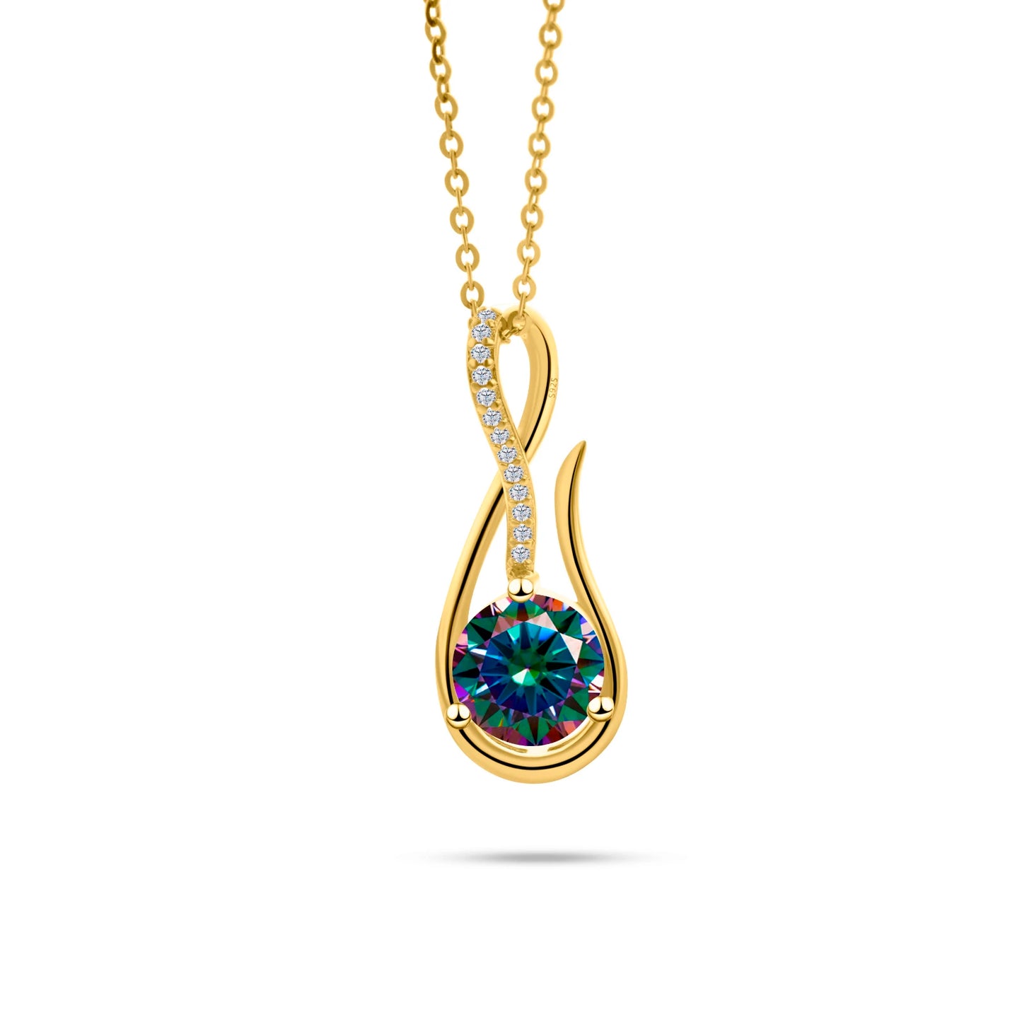 925スターリングシルバーネックレス 2CT Dカラー モアサナイト 音楽シンボルネックレス レディース アニバーサリー ファインジュエリー ママネックレス