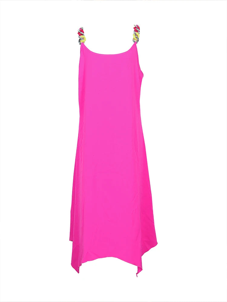 Plus Size Women's Party Dresses Halter Strapless Round Neck Solid Colour Sexy Dress Loose Casual Long Dresses