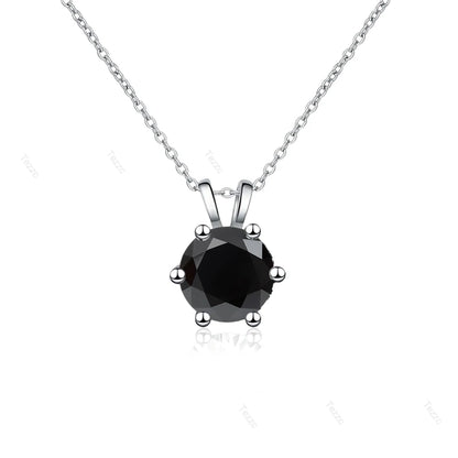 Tezzc 1CT Sparkling Luxury Moissanite Lab Diamond Pendant Necklace for Women 925 Sterling Silver High Quality Fine Jewelry