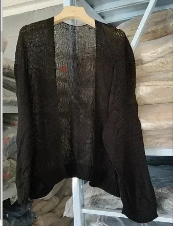 Women's Y2K Korean Cropped Cardigan - Loose Knit Summer Cover-Up for Beach Outfits & Casual Layers