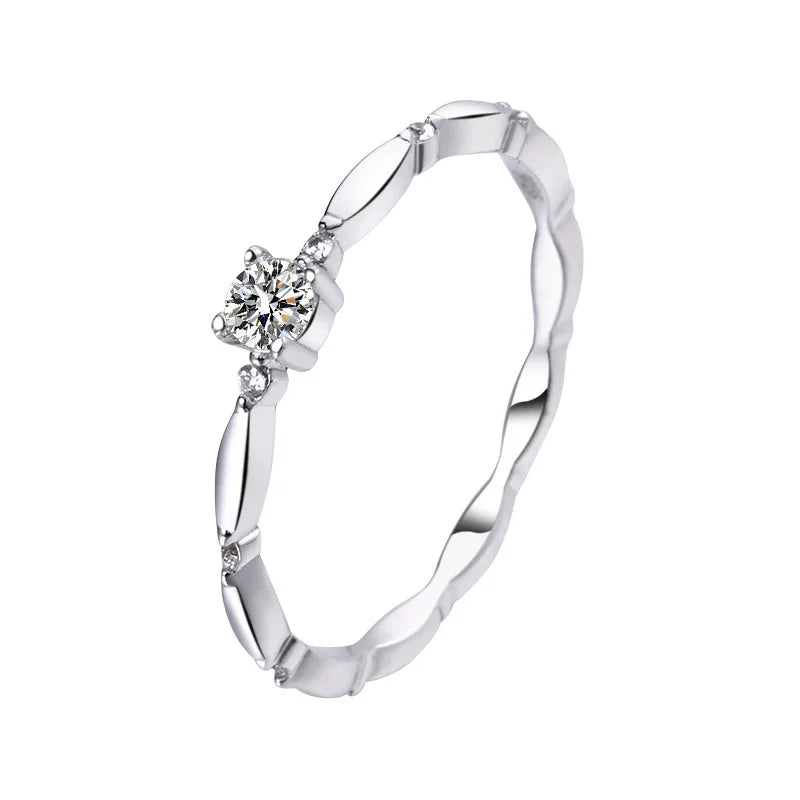 3mm 0.1 carat moissanite ring  S925 Silver Matching Wedding Diamonds Band female Ring White Gold Gift Jewelry gift wholesale
