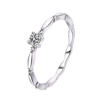 3mm 0.1 carat moissanite ring  S925 Silver Matching Wedding Diamonds Band female Ring White Gold Gift Jewelry gift wholesale