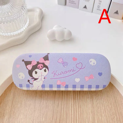 Cartoon Stitch Hello Kitty Glasses Case Children Students Anti Drop Glasses Storage Box Princess Series Pattern Protective Case