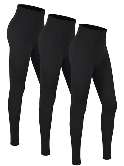 3 Pack Women's Super Soft Leggings High Waisted Tummy Control No See Through Workout Yoga Running Athletic Push Up Gym  Leggings