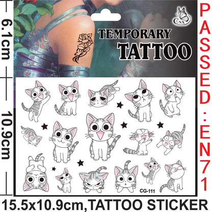 Sanrio series Tattoo Stickers Waterproof Cute Sticker Anime Birthday Party Supplies Decoration For Kids Women Men Gift