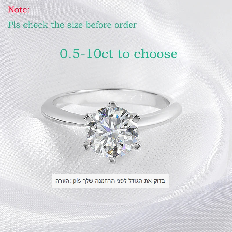 Smyoue認定 1-5CT モアサナイトリング VVS1 ラボダイヤモンド ソリティアリング レディース 婚約 約束 結婚指輪 ジュエリー ファイン